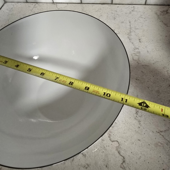 Vtg. Cathrineholm 11" Seafoam Stripe Enamel Bowl - Picture 9 of 11